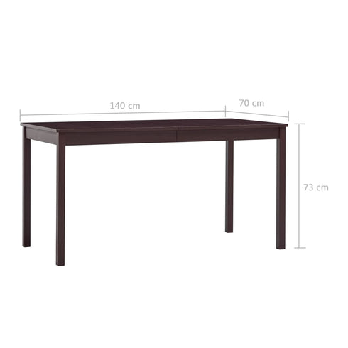 Maison Madeleine -  9 Piece Dining Set Pinewood Dark Brown